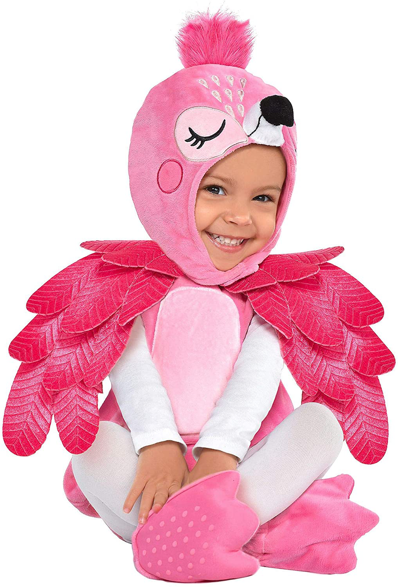 Party City Flamingo Costume for Babies, 12-24 Months, Includes Jumpsuit, Wings, Hood, and Booties Apparel & Accessories > Costumes & Accessories > Costumes Party City Default Title  
