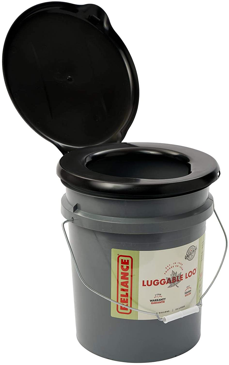 Reliance Products Luggable Loo Portable 5 Gallon Toilet Gray, 13.5 Inch X 13.0 Inch X 15.3 Inch
