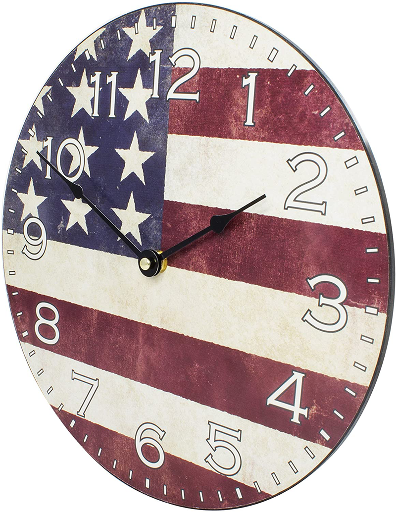 LaCrosse 404-2631F 12 in. Americana Decorative Quartz Analog Wall Clock, Multi-Color Home & Garden > Decor > Clocks > Wall Clocks LaCrosse   