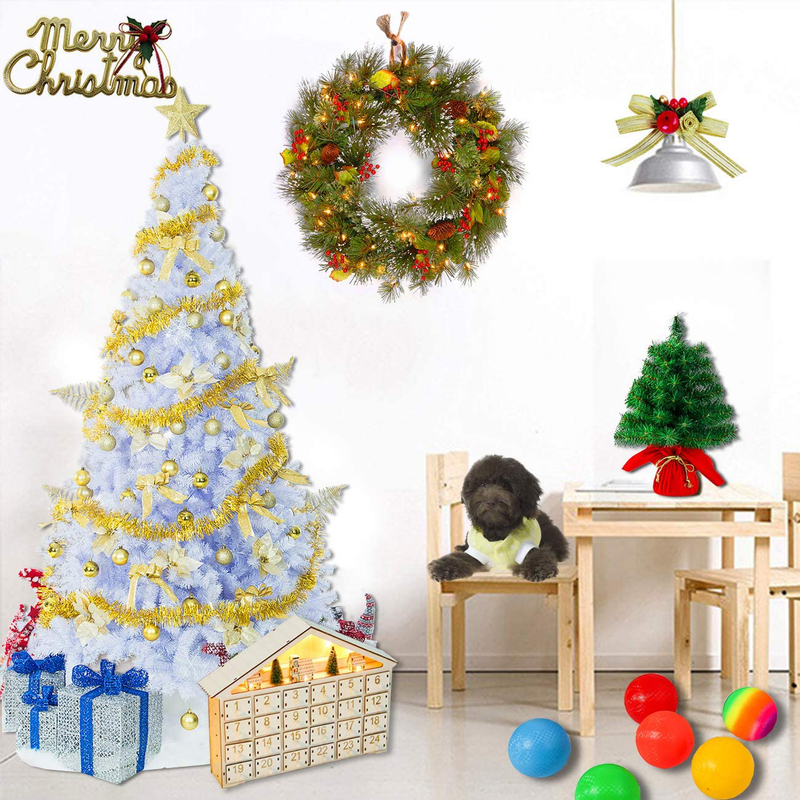 Sunnyglade 6 FT Premium White Artificial Christmas Tree 1000 Tips Full Tree Easy to Assemble with Christmas Tree Metal Stand for Indoor and Outdoor Use (6FT)
