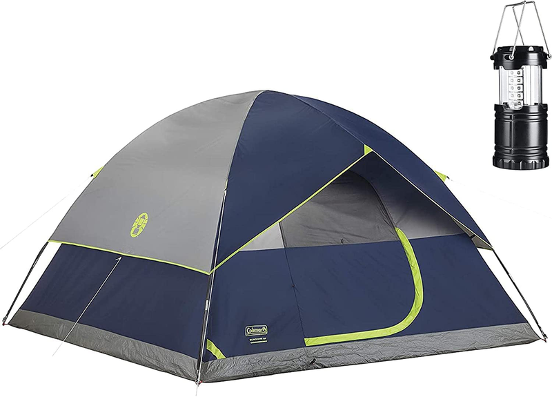 Coleman Sundome Tent Sporting Goods > Outdoor Recreation > Camping & Hiking > Tent Accessories Coleman Navy Tent with Lantern, Poles & Stakes 4 Person 