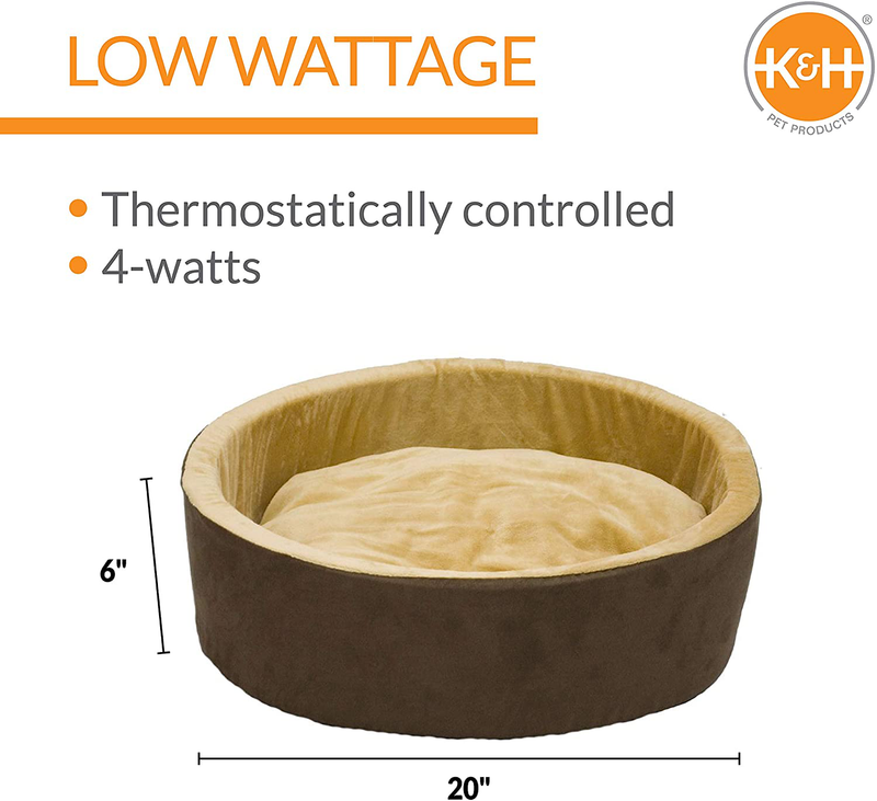 K&H Pet Products Heated Thermo-Kitty Heated Cat Bed Mocha/Tan - Multiple Sizes Animals & Pet Supplies > Pet Supplies > Dog Supplies > Dog Beds Central Garden & Pet   