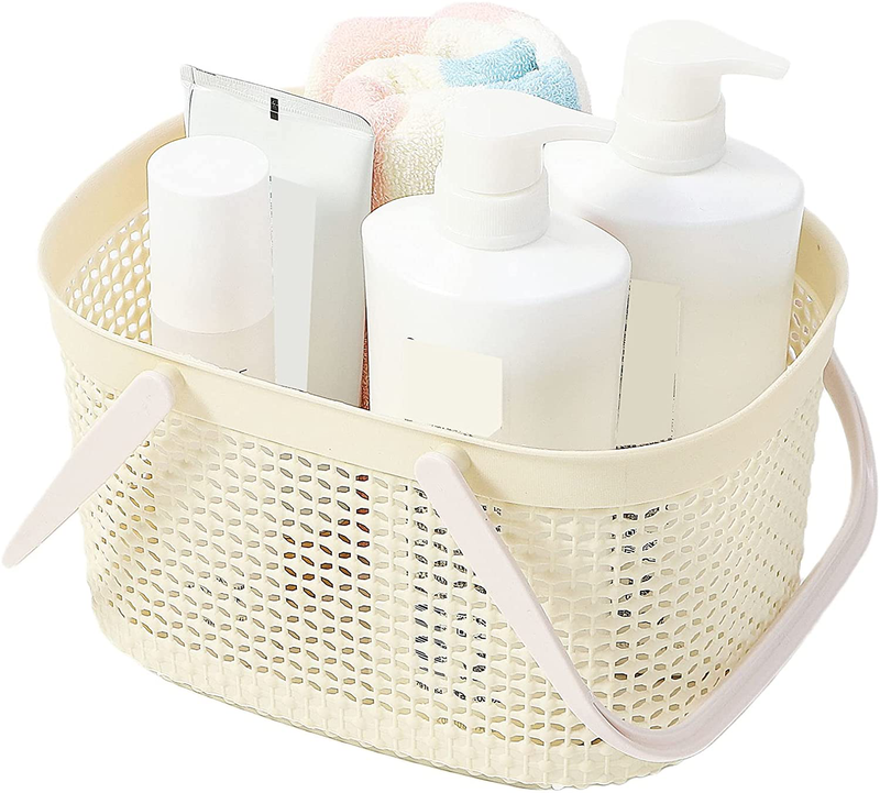 Shower Caddy Basket with Handle,Plastic Organizer Storage Tote,Portable Bathroom Storage Basket,College Dorm,Kitchen (Blue) Sporting Goods > Outdoor Recreation > Camping & Hiking > Portable Toilets & Showers AIPJOY Khakis  
