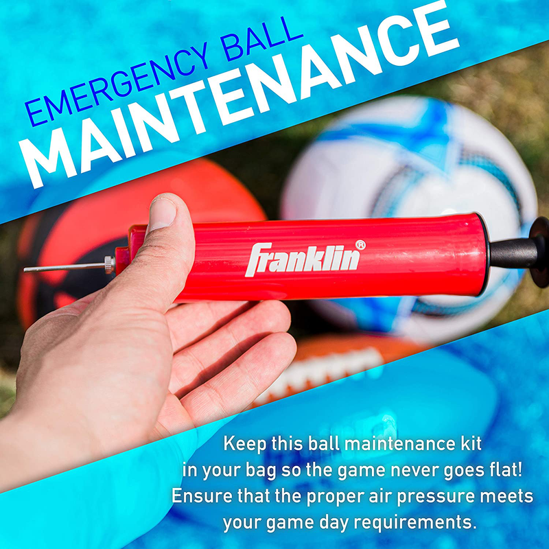 Franklin Sports Ball Pump Kit -7.5" Sports Ball Pump with Needle - Perfect for Basketballs, Soccer Balls and More - Complete Hand Pump Kit with Needles, Flexible Hose, Air Pressure Gauge and Carry Bag Sporting Goods > Outdoor Recreation > Winter Sports & Activities Franklin Sports   