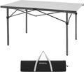Kingcamp Lightweight Compact Folding Camping Table,Stable Aluminum Alloy Folding Roll up Table for 4-6 Person for Picnic, Camping, Barbecue and Party,Portable Multi-Functional Table with Carry Bag Sporting Goods > Outdoor Recreation > Camping & Hiking > Camp Furniture KingCamp Silver_53.5"×27.5"  