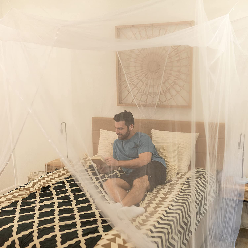 EVEN Naturals Luxury Mosquito Net for Bed Canopy, Tent for Single to Twin XL, Camping Screen House, Finest Holes Mesh 300, Square Netting Curtain for Bunk Bed, Easy Installation, Storage Bag Sporting Goods > Outdoor Recreation > Camping & Hiking > Mosquito Nets & Insect Screens EVEN NATURALS   