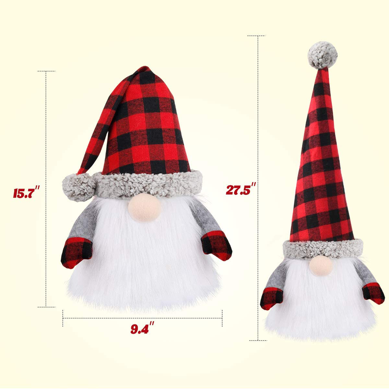 D-FantiX Gnome Christmas Tree Topper, 27.5 Inch Large Swedish Tomte Gnome Christmas Ornaments Santa Gnomes Plush Scandinavian Christmas Decorations Holiday Home Décor with Plaid Hat Home & Garden > Decor > Seasonal & Holiday Decorations& Garden > Decor > Seasonal & Holiday Decorations D-FantiX   