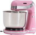 Dash Stand Mixer (Electric Mixer for Everyday Use): 6 Speed Stand Mixer with 3 qt Stainless Steel Mixing Bowl, Dough Hooks & Mixer Beaters for Dressings, Frosting, Meringues & More - Red Home & Garden > Kitchen & Dining > Kitchen Tools & Utensils > Kitchen Knives DASH Pink Mixer 