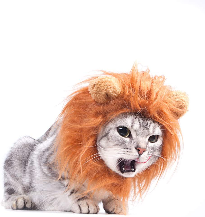 GALOPAR Cat Apparel, Halloween Pet Costume Dog Cat Costume Lion Mane Wig for Cats and Small Dogs, Party, Photo Shoots, Entertainment, Cosplay Animals & Pet Supplies > Pet Supplies > Cat Supplies > Cat Apparel GALOPAR Cat-Red Brown  