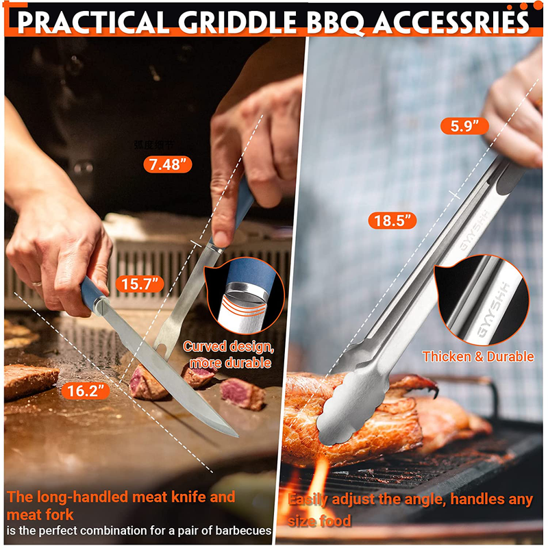 Griddle BBQ Grill Accessories for Blackstone, BBQ Grill Tools Accessories with Extra Long Griddle Spatula and Scraper, Flat Top Grill Accessories Great for Outdoor Cooking and Camping Sporting Goods > Outdoor Recreation > Camping & Hiking > Camping Tools GYYSHH   