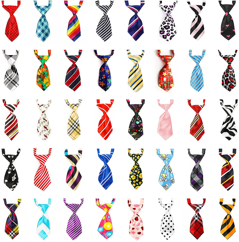 Segarty Neck Ties for Dog, 40 Pack Adjustable Pet Bow Ties Assorted Pattern for Small Dogs Cats Bowties Puppy Neckties Grooming Bows Festival Photography Holiday Party Valentine Costumes Birthday Gift Animals & Pet Supplies > Pet Supplies > Cat Supplies > Cat Apparel Segarty Vibrant  