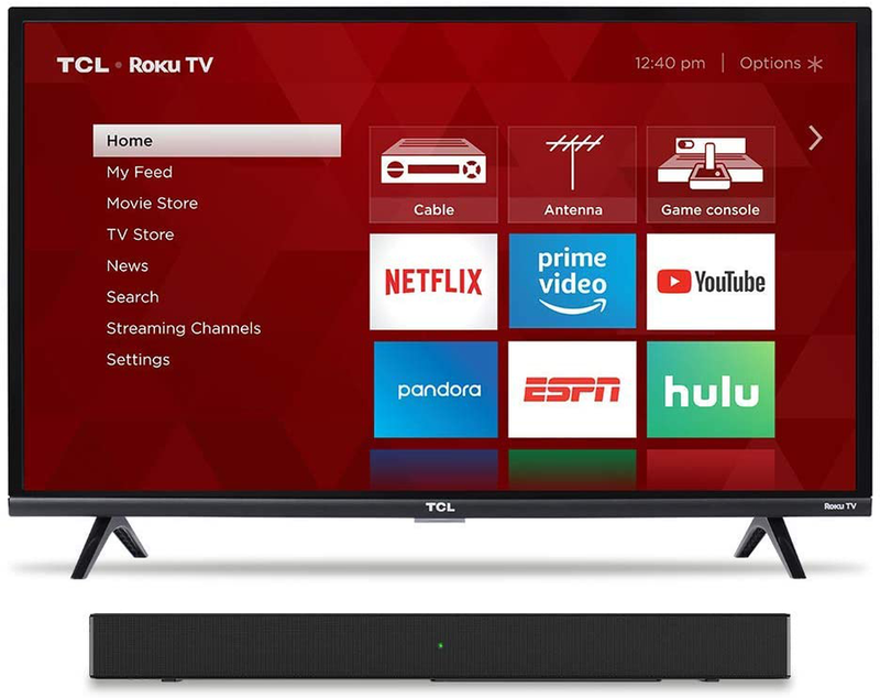 TCL 32-inch 1080p Roku Smart LED TV - 32S327, 2019 Model Electronics > Video > Televisions TCL TV with Alto 3 Sound Bar 32-Inch 1080p 