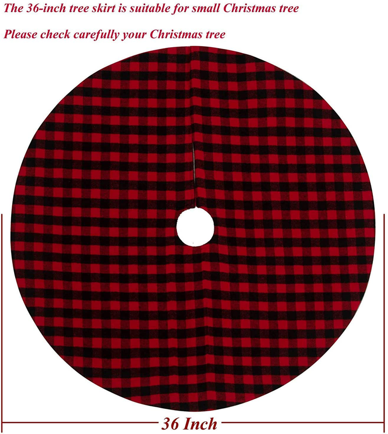 CXDY Plaid Christmas Tree Skirt Ornament 48inch Diameter Christmas Decoration New Year Party Supply