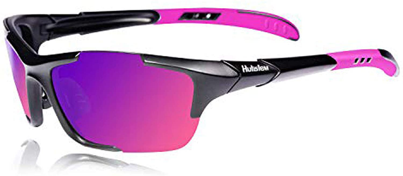 HULISLEM S1 Sport Polarized Sunglasses Sporting Goods > Outdoor Recreation > Cycling > Cycling Apparel & Accessories Hulislem Black Matte-purple  