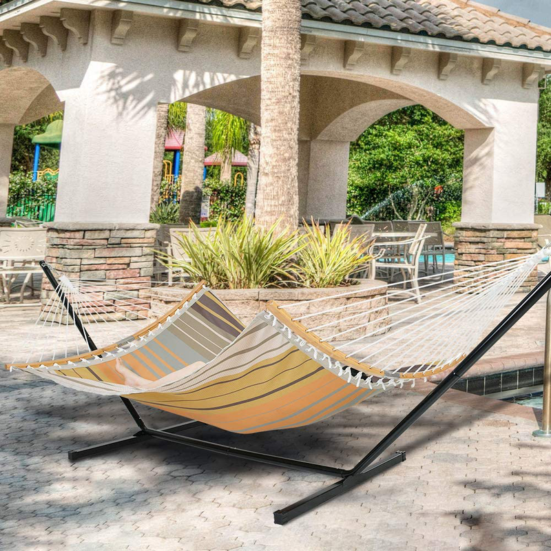 Patio Watcher 11 FT Quick Dry Hammock Folding Curved Bamboo Spreader Bar Portable Hammock for Camping Outdoor Patio Yard Beach, Water Resistance and UV Resistance Home & Garden > Lawn & Garden > Outdoor Living > Hammocks Patio Watcher   