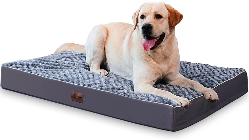 Rose Plush Dog Beds for Large Dogs, Orthopedic Extra Large Dog Bed with Waterproof Lining, Removable Cover and Nonskid Bottom, Egg-Crate Foam Pet Bed Mat Machine Washable Animals & Pet Supplies > Pet Supplies > Dog Supplies > Dog Beds WESTERN HOME WH XL(42"x30"x4")  