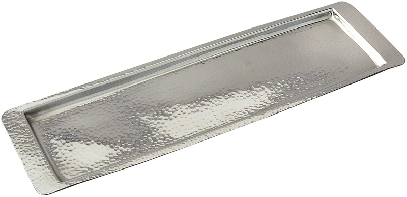 Elegance Stainless Steel Hammered Rectangular Tray, Large, 25.5 by 5.5-Inch, Silver Home & Garden > Decor > Decorative Trays Elegance 17.75 by 5.5-Inch  