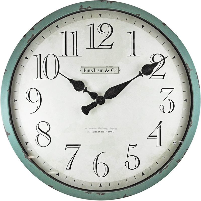 FirsTime & Co. Bellamy Wall Clock, 24", Aged Teal Home & Garden > Decor > Clocks > Wall Clocks FirsTime & Co.   