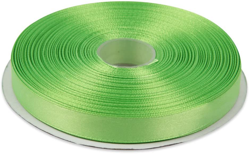 Topenca Supplies 3/8 Inches x 50 Yards Double Face Solid Satin Ribbon Roll, White Arts & Entertainment > Hobbies & Creative Arts > Arts & Crafts > Art & Crafting Materials > Embellishments & Trims > Ribbons & Trim Topenca Supplies Apple Green 1/2" x 50 yards 