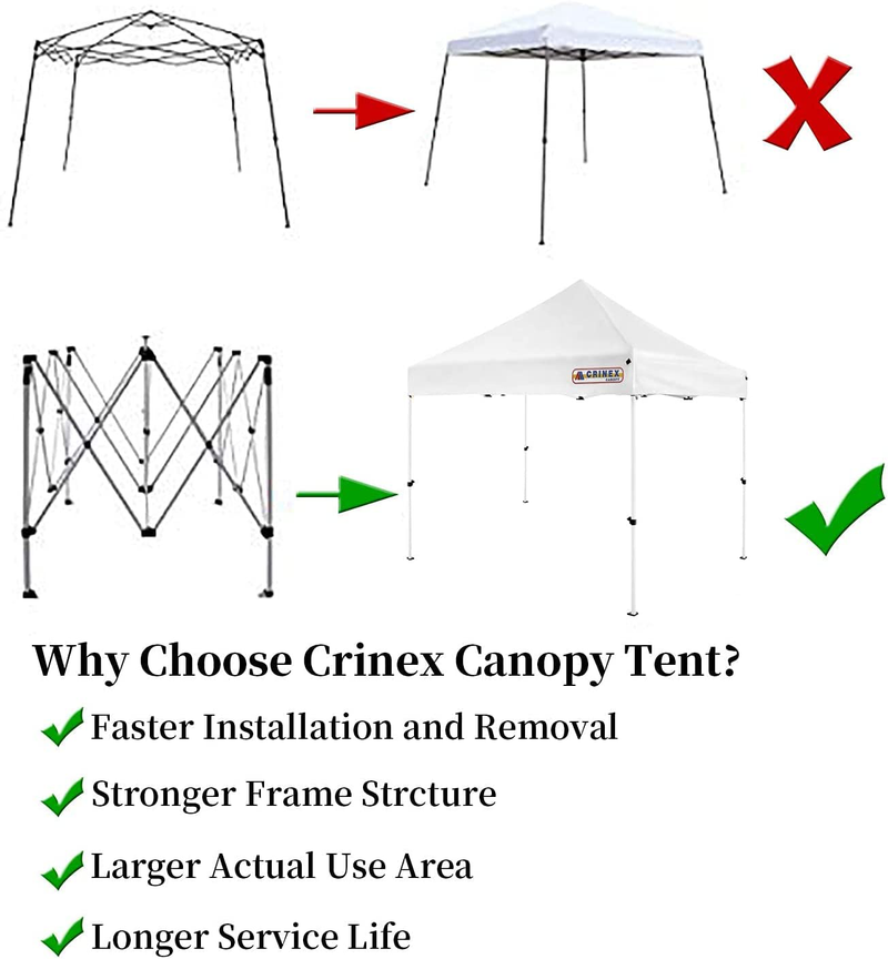 CRINEX 10x10 Canopy Tent White, Pop Up Portable Shade Instant Folding Outdoor Gazebo Canopy Tent with Black Carry Bag Home & Garden > Lawn & Garden > Outdoor Living > Outdoor Structures > Canopies & Gazebos CRINEX   