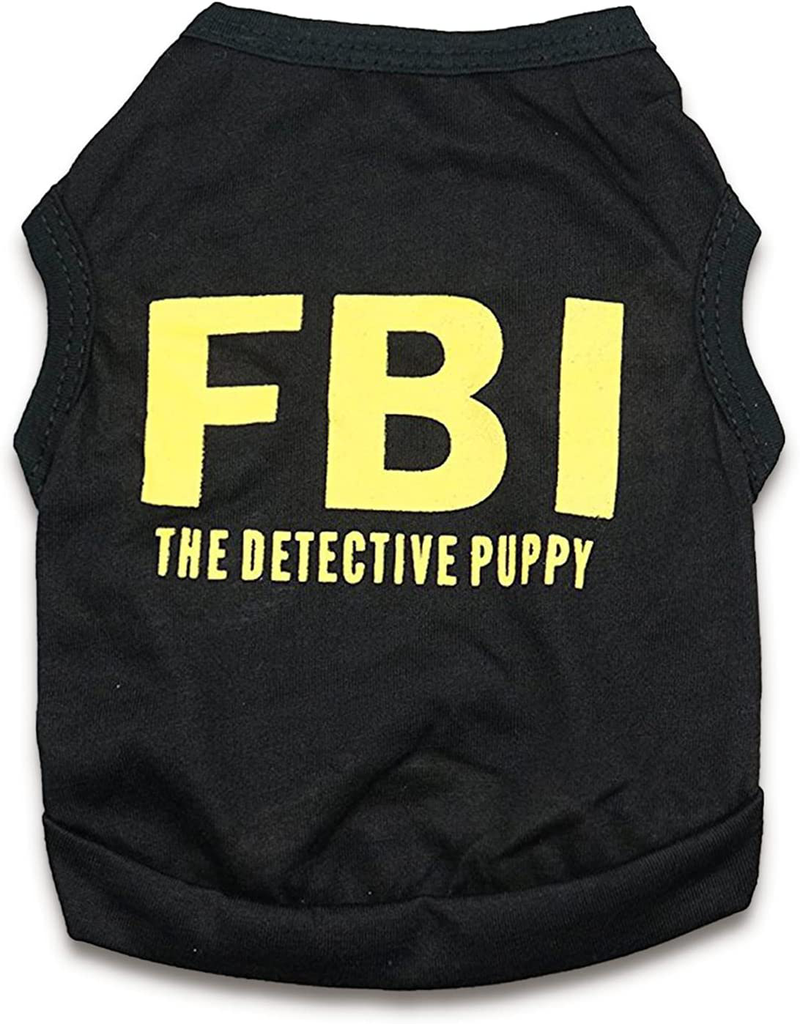 Puppy Clothes for Small Dog Boy Summer Shirt for Chihuahua Yorkies Male Pet Outfits Cat Clothing Black Security Vest Funny Apparel Animals & Pet Supplies > Pet Supplies > Cat Supplies > Cat Apparel Furberry   
