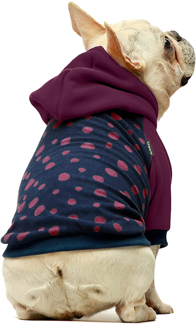 Fitwarm Polka Dot Pet Clothes Dog Hoodie Sweatshirts Pullover Cat Jackets Fleece Pink Animals & Pet Supplies > Pet Supplies > Dog Supplies > Dog Apparel Fitwarm Pink S 