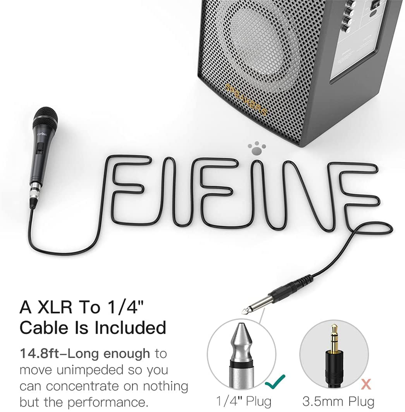 Karaoke Microphone,Fifine Dynamic Vocal Microphone for Speaker,Wired Handheld Mic with On and Off Switch and14.8ft Detachable Cable-K6 Electronics > Audio > Audio Components > Microphones FIFINE TECHNOLOGY   