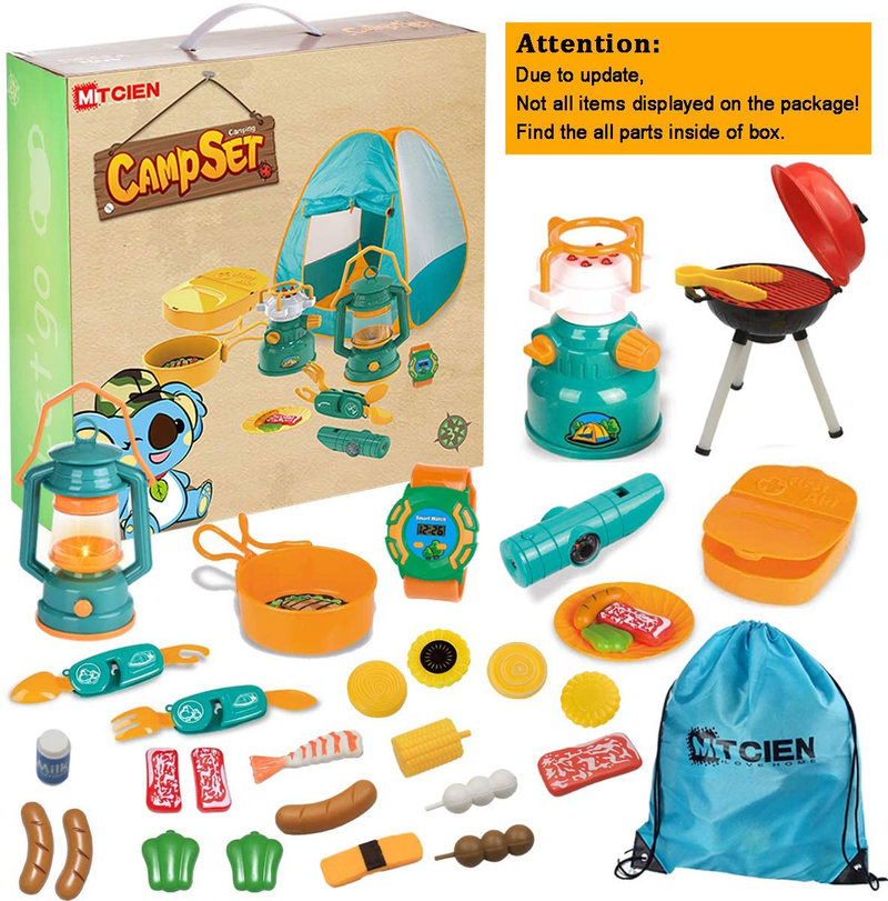 Mitcien Kids Camping Tent Gear Set Pop up Play Tent with Pretend BBQ Toys Camping Tools for Toddlers Boys Girls for Indoor and Outdoor Sporting Goods > Outdoor Recreation > Camping & Hiking > Tent Accessories MITCIEN   