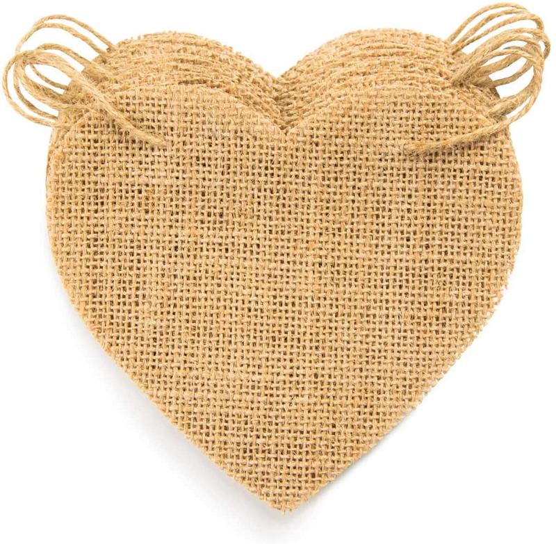 Thxtoms (15 Pcs) Heart-Shape Burlap Banner, DIY Custom Banners, Party Decor for Birthday, Wedding, Baby Shower and Graduation, 14.6Ft Arts & Entertainment > Party & Celebration > Party Supplies ThxToms   