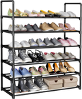 INGIORDAR Shoe Rack 6 Tiers Shoe Shelf Storage Organizer Sturdy and Durable Shoe Stand for Closet Entryway Hallway Bedroom (6 Tier, Black)