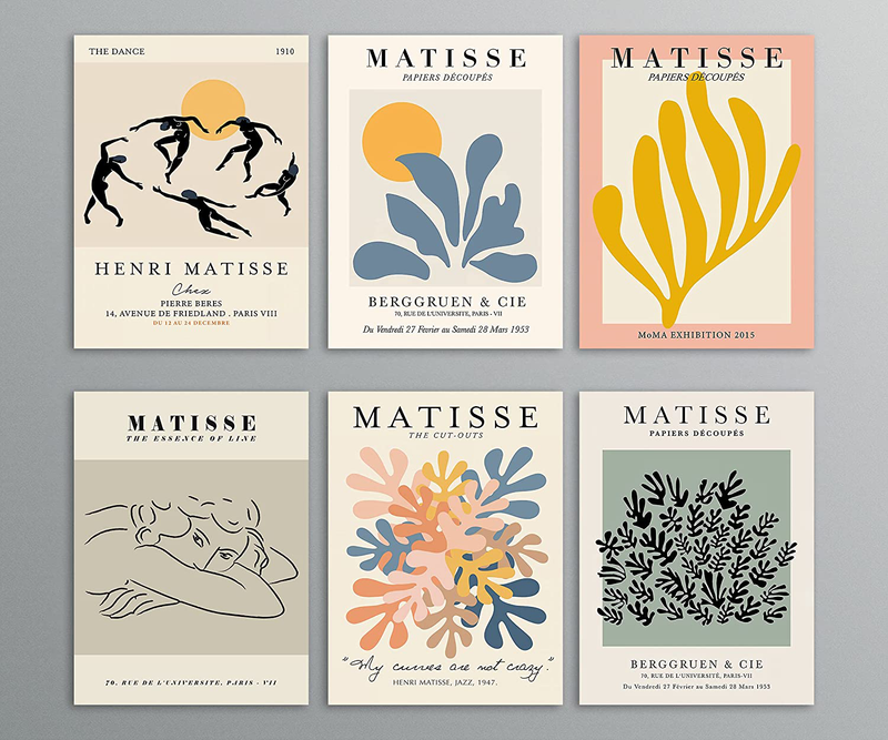 Matisse poster Artwork Exhibition flower prints wall art henri matisse poster flower market sign apartment wall gallery decoration KISSWEN (30cmx40cmx6p-Unframed) Home & Garden > Decor > Artwork > Posters, Prints, & Visual Artwork kisswen   