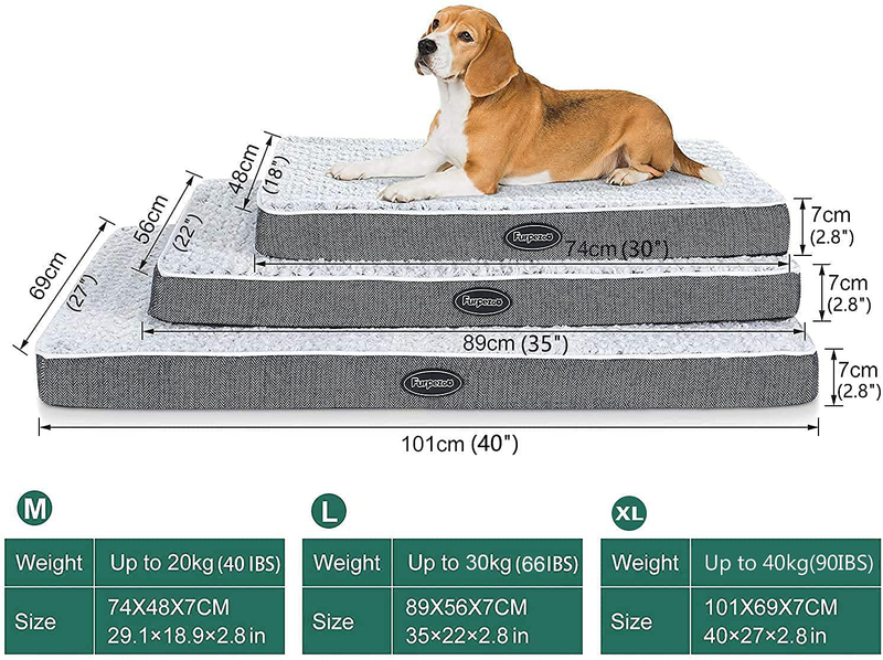 Furpezoo Orthopedic Dog Bed for Small Medium Large Dog,Dog Crate Mattress with Memory Foam, Washable Dog Bed of Comfortable Rose Plush Beds with Removable Cover, White Animals & Pet Supplies > Pet Supplies > Dog Supplies > Dog Beds Furpezoo   