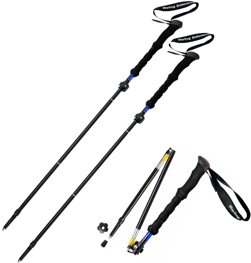 Sterling Endurance Short Person’S Trekking Poles/Collapsible to 13 1/2" / Hiking Poles/Walking Sticks (Buy 1 Pole or 2 Poles) Sporting Goods > Outdoor Recreation > Camping & Hiking > Hiking Poles Sterling Endurance Blue Pair (2 Poles) 