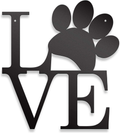 Steel Roots Decor Dog Paw Love Wall Decor Dog Lover Home Decor – Dog Mom Gifts - Dog Decor Metal Wall Art - Living Room, Bedroom or Nursery Decor - Indoor and Outdoor - Laser Cut 12 Inch (Black) Home & Garden > Decor > Artwork > Sculptures & Statues Steel Roots Decor Black  