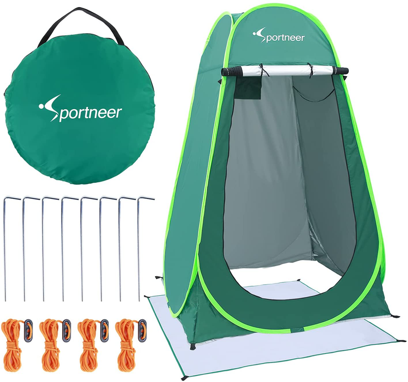 Sportneer Pop up Privacy Changing Tent Camping Shower Tent, Portable Dressing Bathroom Potty Tent for Camping Hiking Toilet Beach Sun Shelter Picnic Fishing with Carrying Bag, UPF50+ 6.25 Ft Tall Sporting Goods > Outdoor Recreation > Camping & Hiking > Portable Toilets & Showers Sportneer Green  