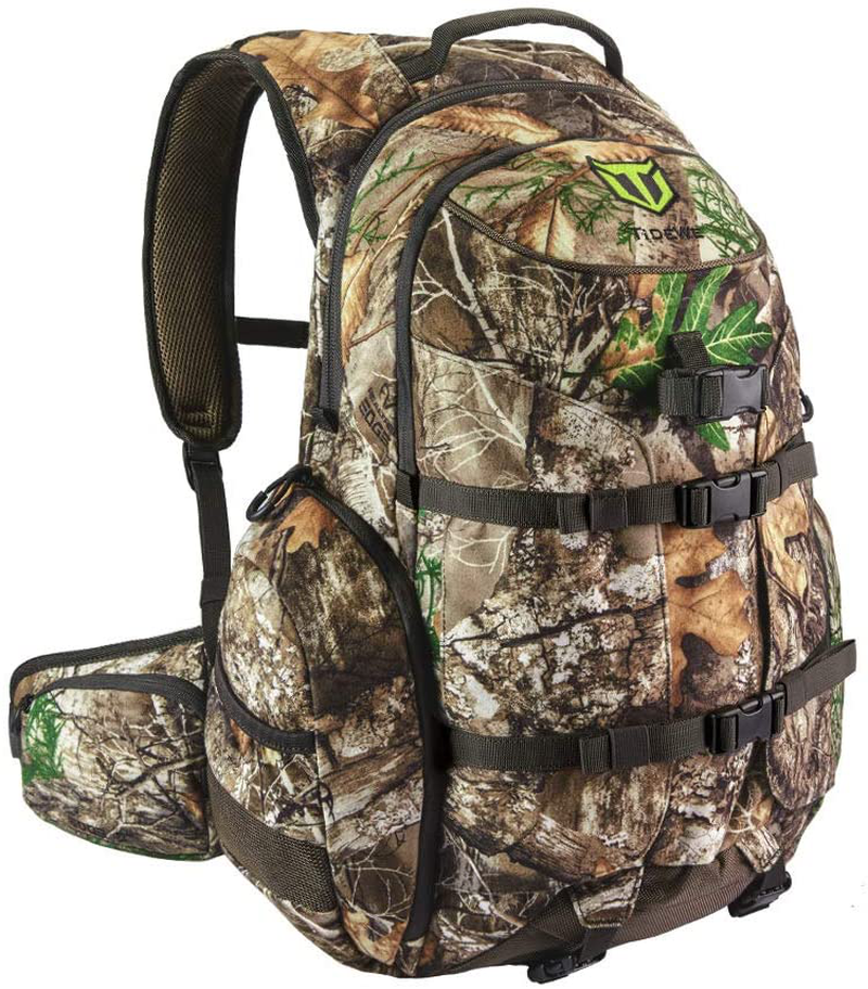 TIDEWE Hunting Backpack, Waterproof Camo Hunting Pack with Rain Cover, Durable Large Capacity Hunting Day Pack for Rifle Bow Gun (Realtree Edge)  TIDEWE Default Title  