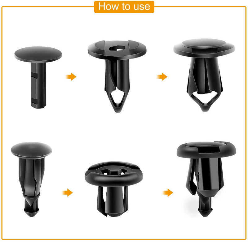 GOOACC - GRC-47 Universal Plastic Fender Clips,200 Pcs Push Bumper Fastener Rivet Clips with 6 Size Auto Body Retainer Clips Bumpers,Car Fender Replacement for GM, Ford & Ch Vehicles & Parts > Vehicle Parts & Accessories > Motor Vehicle Parts > Motor Vehicle Interior Fittings GOOACC   