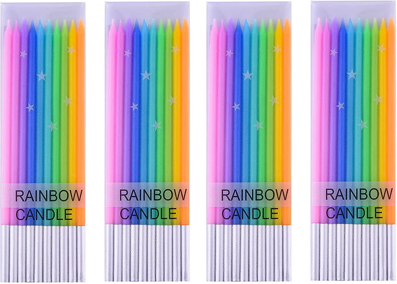 PHD CAKE 24-Count Gold Long Thin Birthday Candles, Cake Candles, Birthday Parties, Wedding Decorations, Party Candles Home & Garden > Decor > Home Fragrances > Candles PHD CAKE Rainbow  