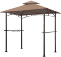 Eurmax 5x8 Grill Gazebo Shelter for Patio and Outdoor Backyard BBQ's, Double Tier Soft Top Canopy and Steel Frame with Bar Counters, Bonus LED Light X2 (Khaki) Home & Garden > Lawn & Garden > Outdoor Living > Outdoor Structures > Canopies & Gazebos Eurmax Khaki  