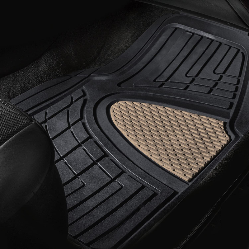 FH Group Beige F11311BEIGE Rubber Floor Mat(Heavy Duty Tall Channel, Full Set Trim to Fit) Vehicles & Parts > Vehicle Parts & Accessories > Motor Vehicle Parts > Motor Vehicle Seating FH Group   
