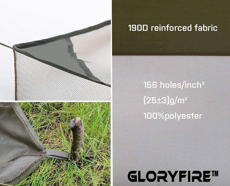 GLORYFIRE Camping Mosquito Net Four Corners Enhanced Tactical Mosquito Net Outdoor Mosquito Net Bar Olive Drab Sporting Goods > Outdoor Recreation > Camping & Hiking > Mosquito Nets & Insect Screens GLORYFIRE   