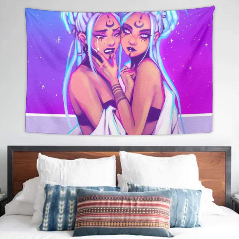 NiYoung Hippie Hippy Large Wall Hanging Throw Tapestries, Bohemian Mandala Wall Tapestry for Living Room Bedroom Dorm Room Collage Dorm Apartment Bedding, Lesbian Moon Goddess Pride Gay LGBT Girl Art Home & Garden > Decor > Artwork > Decorative Tapestries NiYoung   