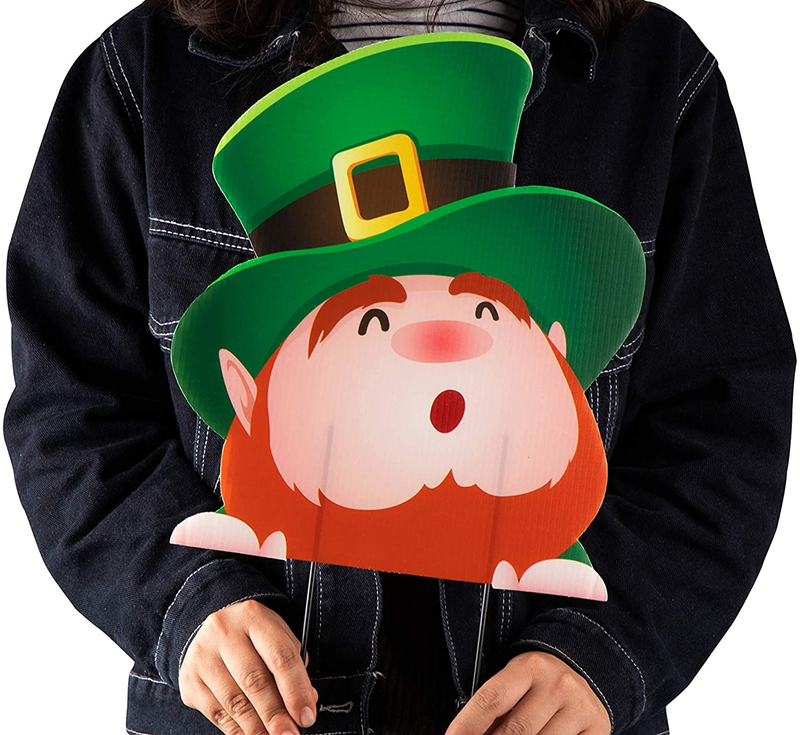 Geefuun 9PCS St. Patrick'S Day Yard Sign Decorations - Leprechaun/Shamrock/Irish Saint Patty'S Day Lawn Outdoor Decor with Stakes Arts & Entertainment > Party & Celebration > Party Supplies Geefuun   