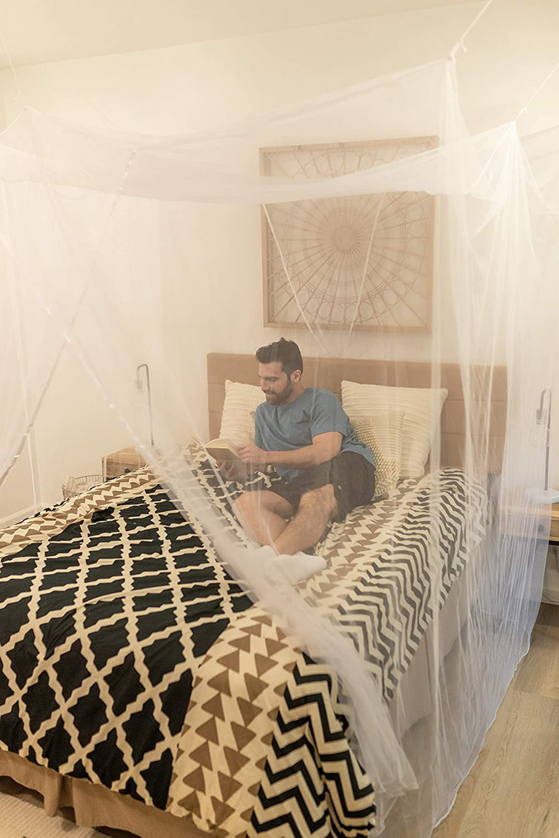 EVEN NATURALS Luxury Net for Bed Canopy, Large Tent, Double to Queen, Camping Screen House, Finest Holes Mesh 300, Square Netting Curtain, 2 Entries, Easy to Install, Hanging Kit, Storage Bag Sporting Goods > Outdoor Recreation > Camping & Hiking > Mosquito Nets & Insect Screens EVEN NATURALS   