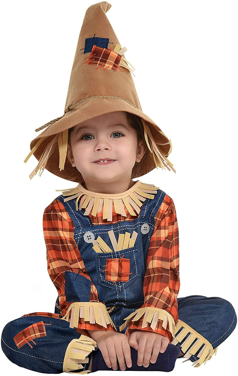 Party City Tiny Scarecrow Halloween Costume for Babies, Includes Jumpsuit and Hat Apparel & Accessories > Costumes & Accessories > Costumes Party City 12-24 Months  