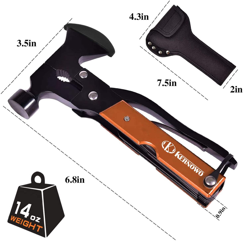 Multitool Camping Tool,Upgraded 16 in 1 Camping Gear Multitools with Axe Hammer Plier Knife Set for Camping Hiking Outdoor Survival Gear Kit,Multipurpose Tool Gadgets Gifts for Men Women Sporting Goods > Outdoor Recreation > Camping & Hiking > Camping Tools K KERNOWO   