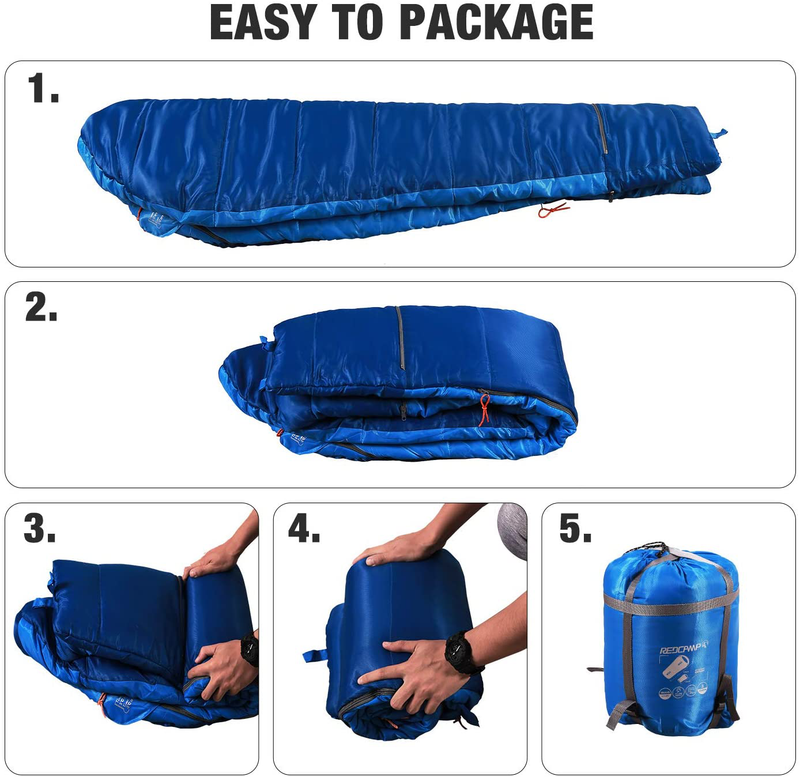 REDCAMP Kids Mummy Sleeping Bag for Camping, 3 Season Cold Weather Sleeping Bag Fit Boys,Girls & Teens, Blue/Rose Red Sporting Goods > Outdoor Recreation > Camping & Hiking > Sleeping Bags REDCAMP   