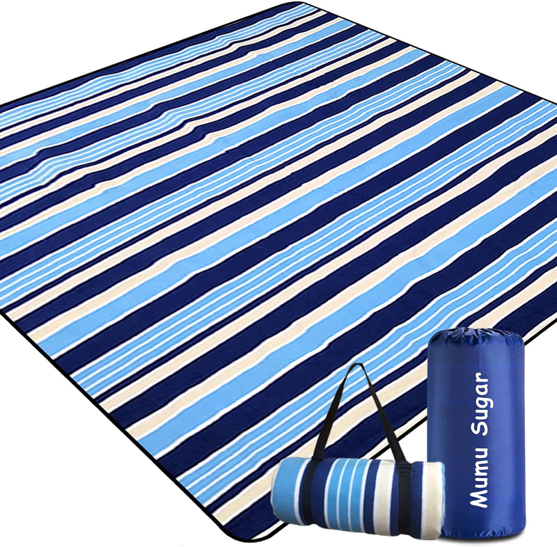 Mumu Sugar Outdoor Picnic Blanket,Extra Large Picnic Blanket 80"x80" with 3 Layers Material,Waterproof Foldable Picnic Outdoor Blanket Picnic Mat for Camping Beach Park Family Concerts Fireworks Home & Garden > Lawn & Garden > Outdoor Living > Outdoor Blankets > Picnic Blankets Mumu Sugar Blue  