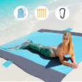 GeeMart Beach Blanket Sandproof Oversized 83''x79'' Waterproof Beach Mat with 4 Stakes for 4-7 Persons Portable Beach Blanket for Sunbathing Family Picnic Travel Camping Hiking Home & Garden > Lawn & Garden > Outdoor Living > Outdoor Blankets > Picnic Blankets GeeMart Type 2  