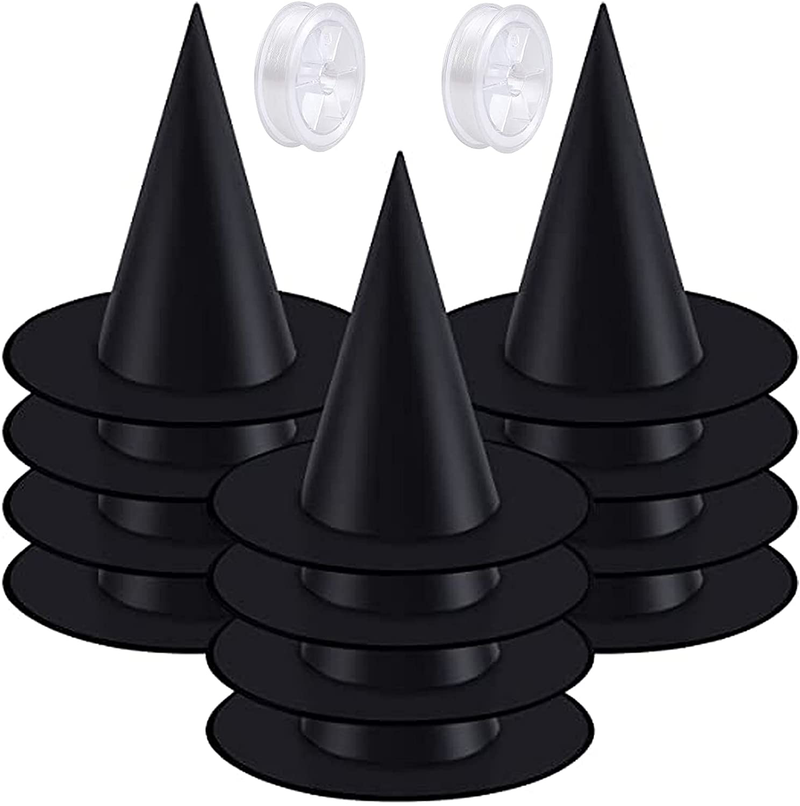 Halloween Costume Witch Hat, 12-24 Pack Cap Decorations Accessory with Hanging Rope for Halloween Yard Decoration Party Favor Apparel & Accessories > Costumes & Accessories > Costumes FunOwlet 12+2 Pack  
